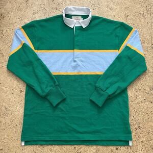 Dehen 1920 Portland Rugby Heavyweight Kelly Green Polo Button Up Shirt Medium